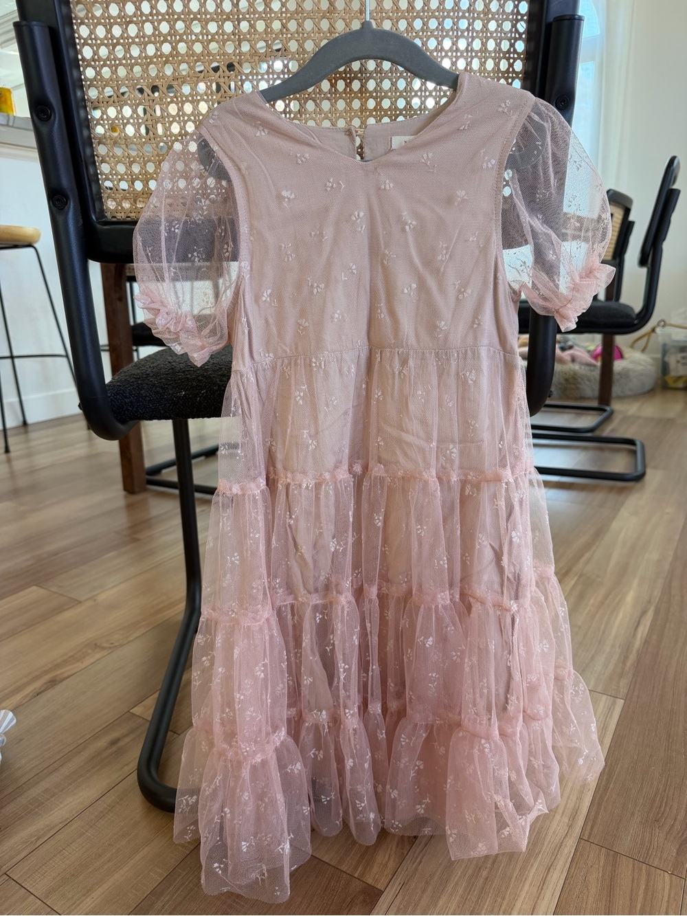 Delicate Pink Noralee Tiered Tulle Girls Dress